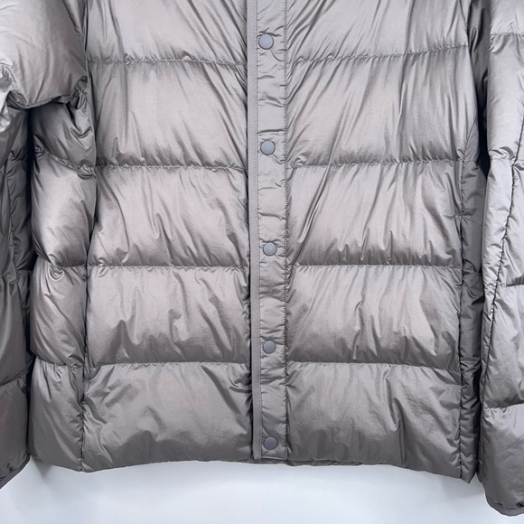 Uniqlo Recycled Down Jacket Gray Brown Quilted Puffer Unisex Size Medium - Picture 4 of 12